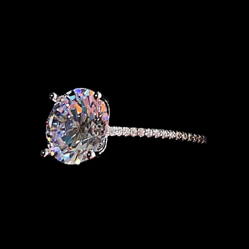 3Ct Natural Zircon Sterling Silver Ring! - Picture 9 of 17